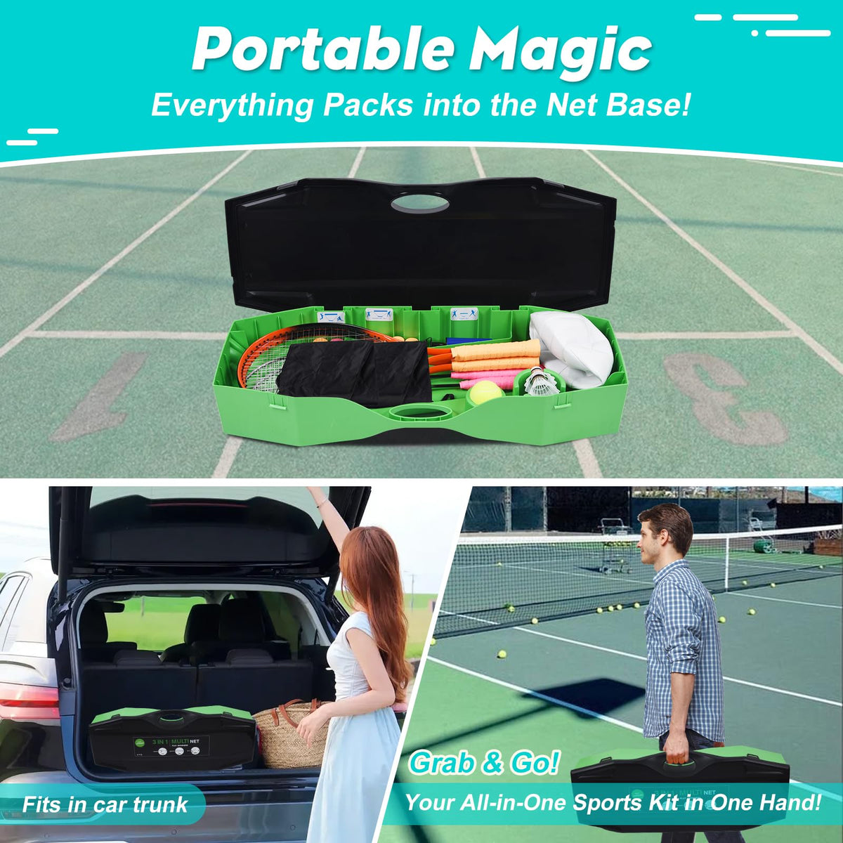 Portable Badminton, Volleyball & Tennis Set - view 3