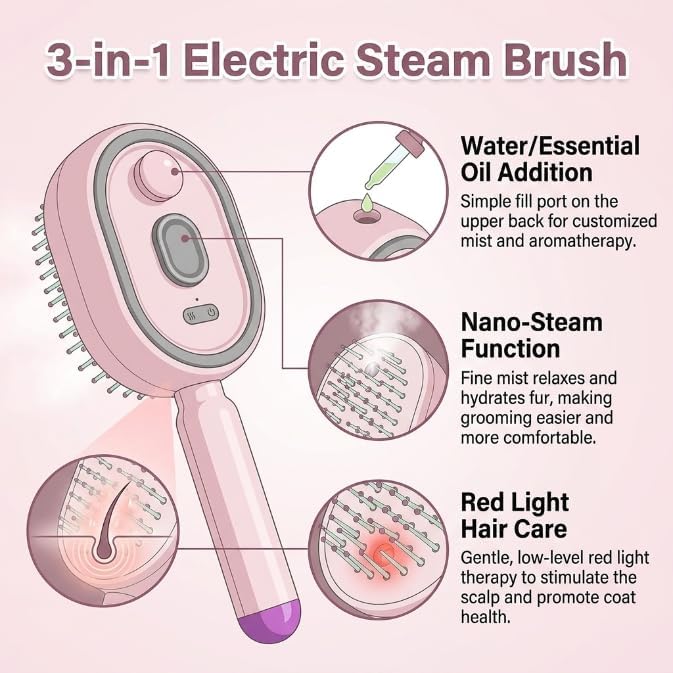 AuraMist 3-in-1 Steam Hair Brush - image 3
