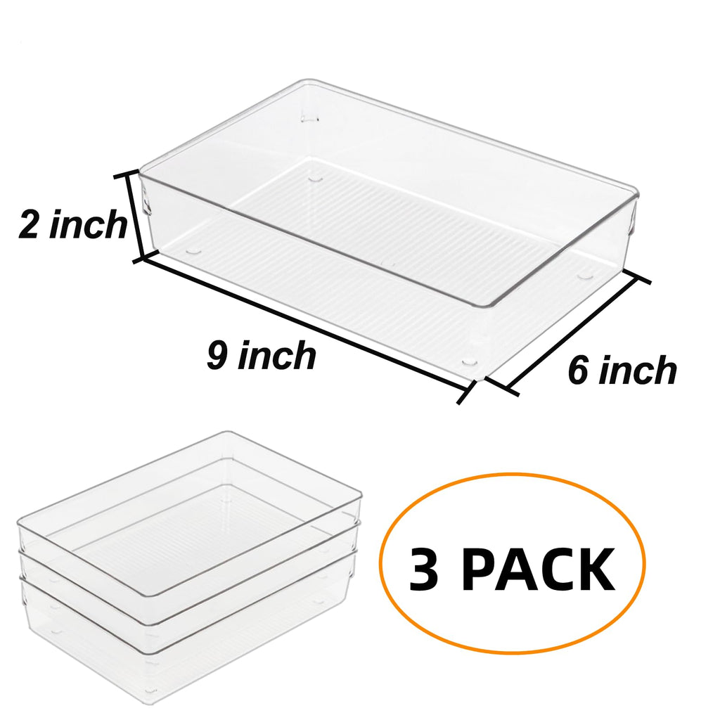 Clear Bins Drawer Organizer Trays
