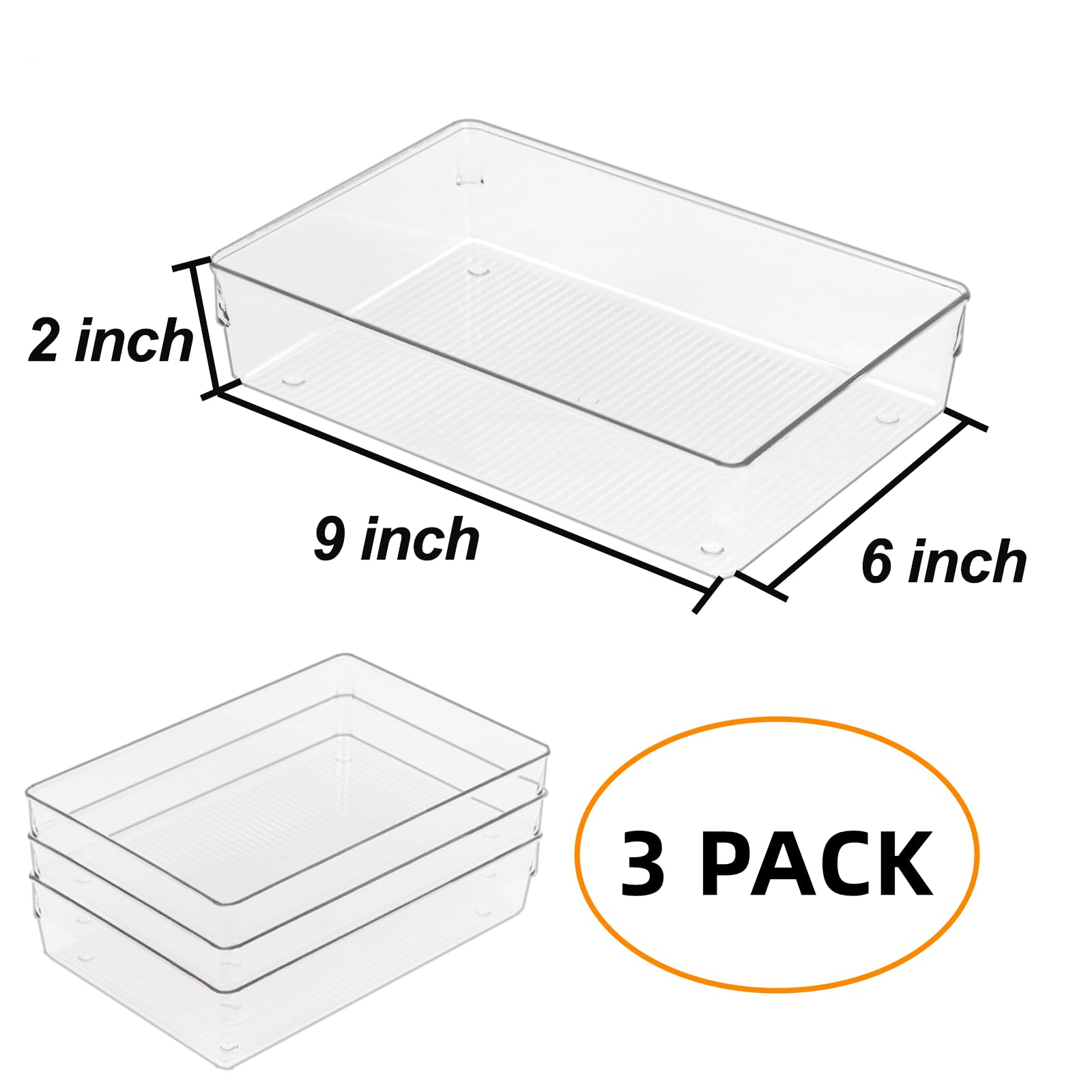 Clear Bins Drawer Organizer Trays