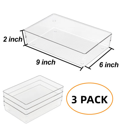 Clear Bins Drawer Organizer Trays