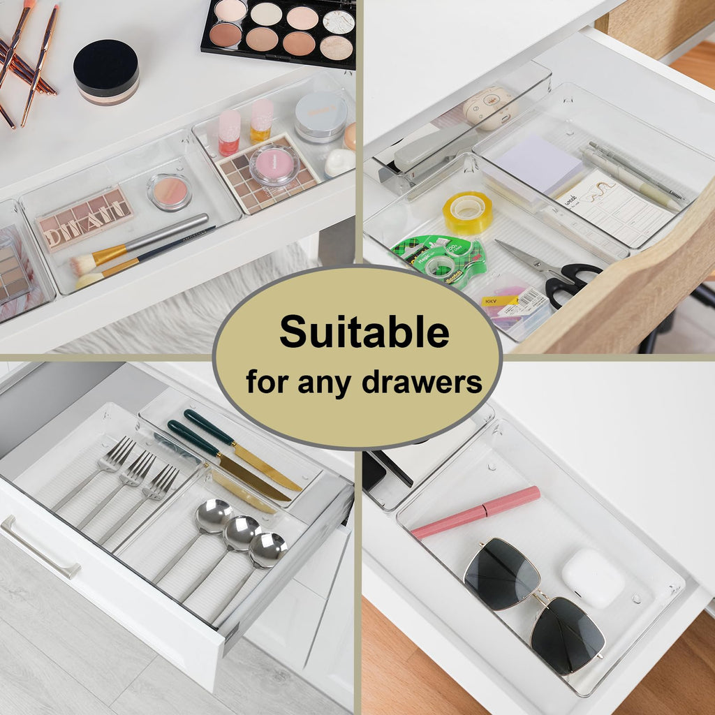Clear Bins Drawer Organizer Trays