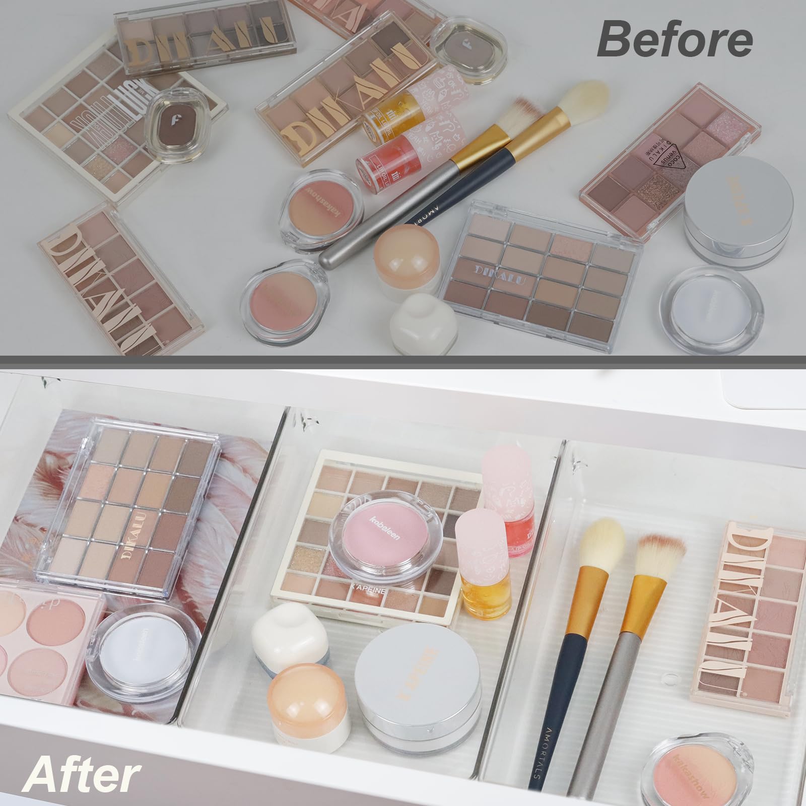 Clear Bins Drawer Organizer Trays