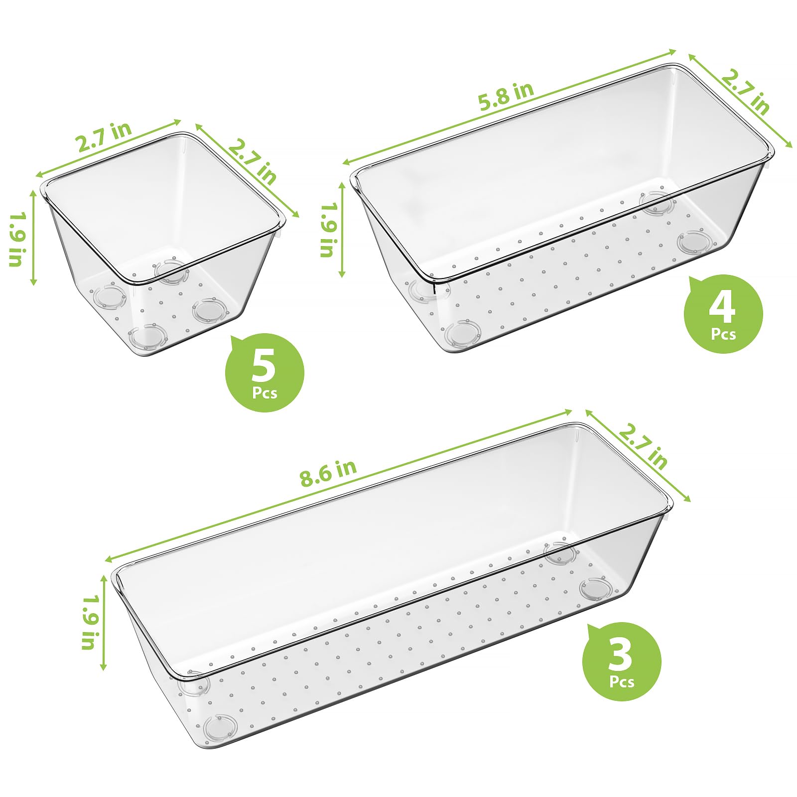 Clear Drawer Organizer Trays