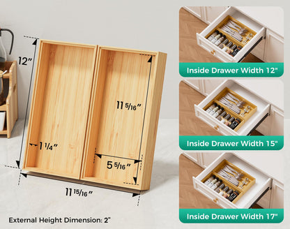 Bamboo Drawer Organizer Set