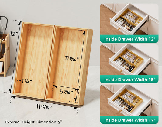 Bamboo Drawer Organizer Set