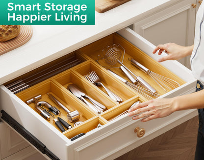 Bamboo Drawer Organizer Set