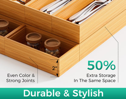 Bamboo Drawer Organizer Set